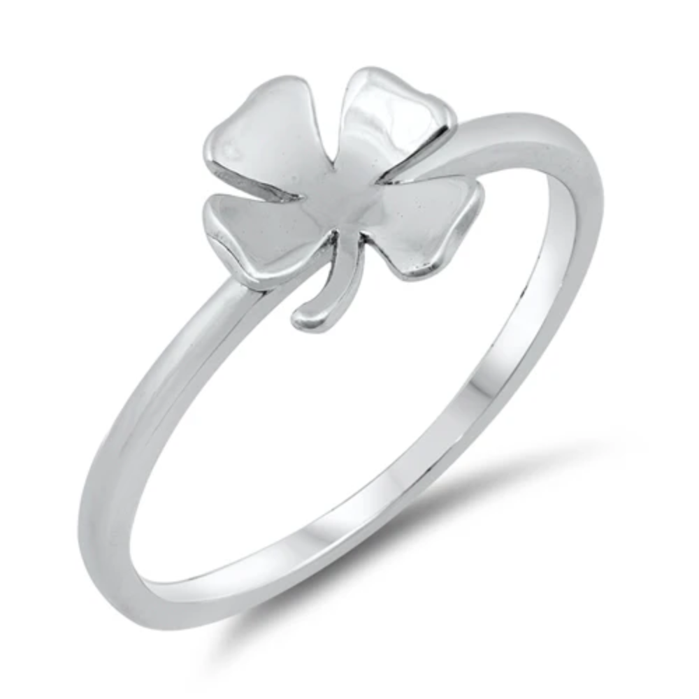 Four Leaf Clover Ring - Rhodium Plated 925 Sterling Silver