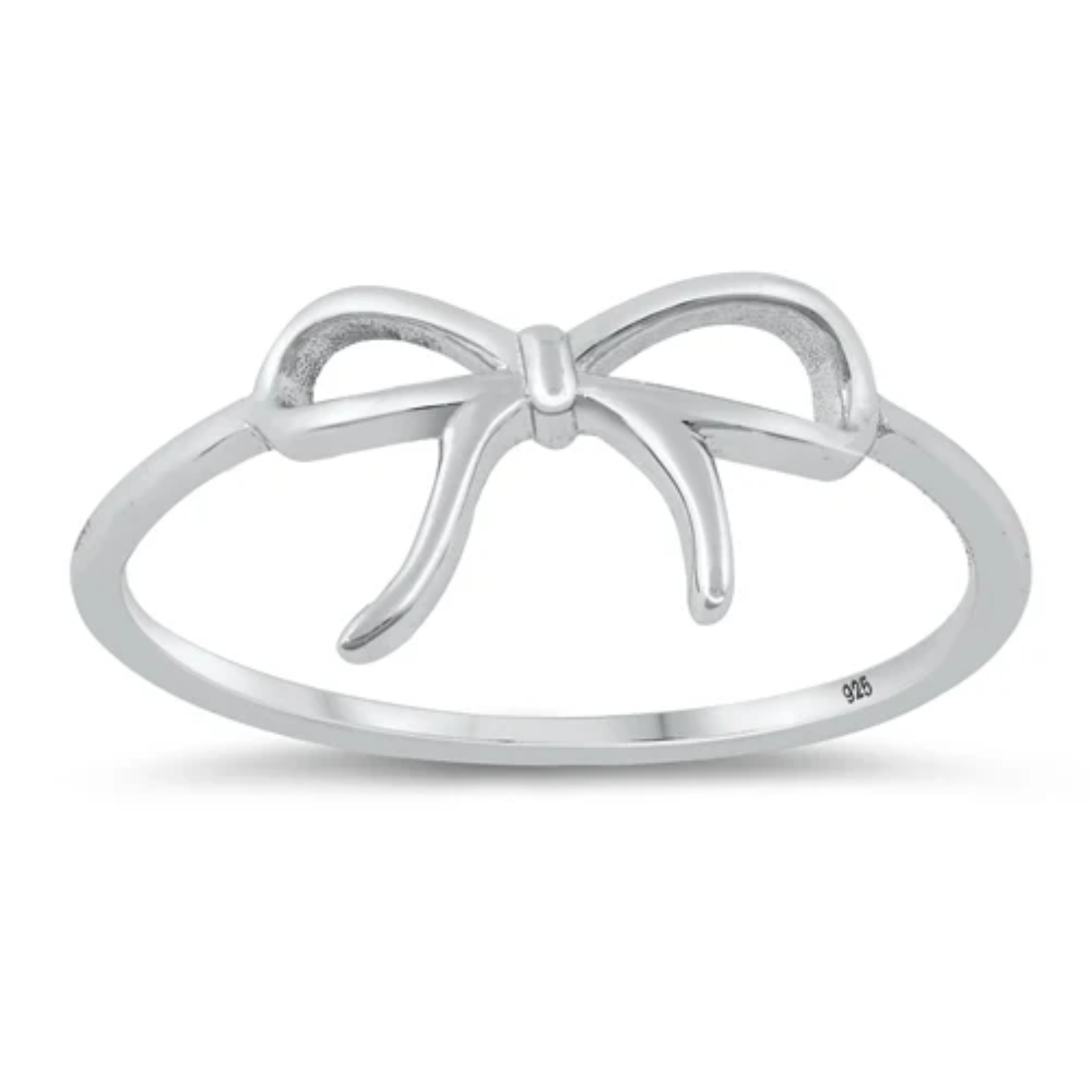 Bow Ring - Rhodium Plated 925 Sterling Silver