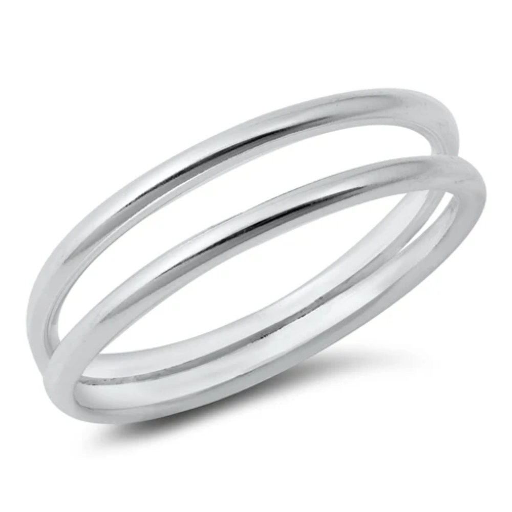 Open Double Band Ring - 925 Sterling Silver