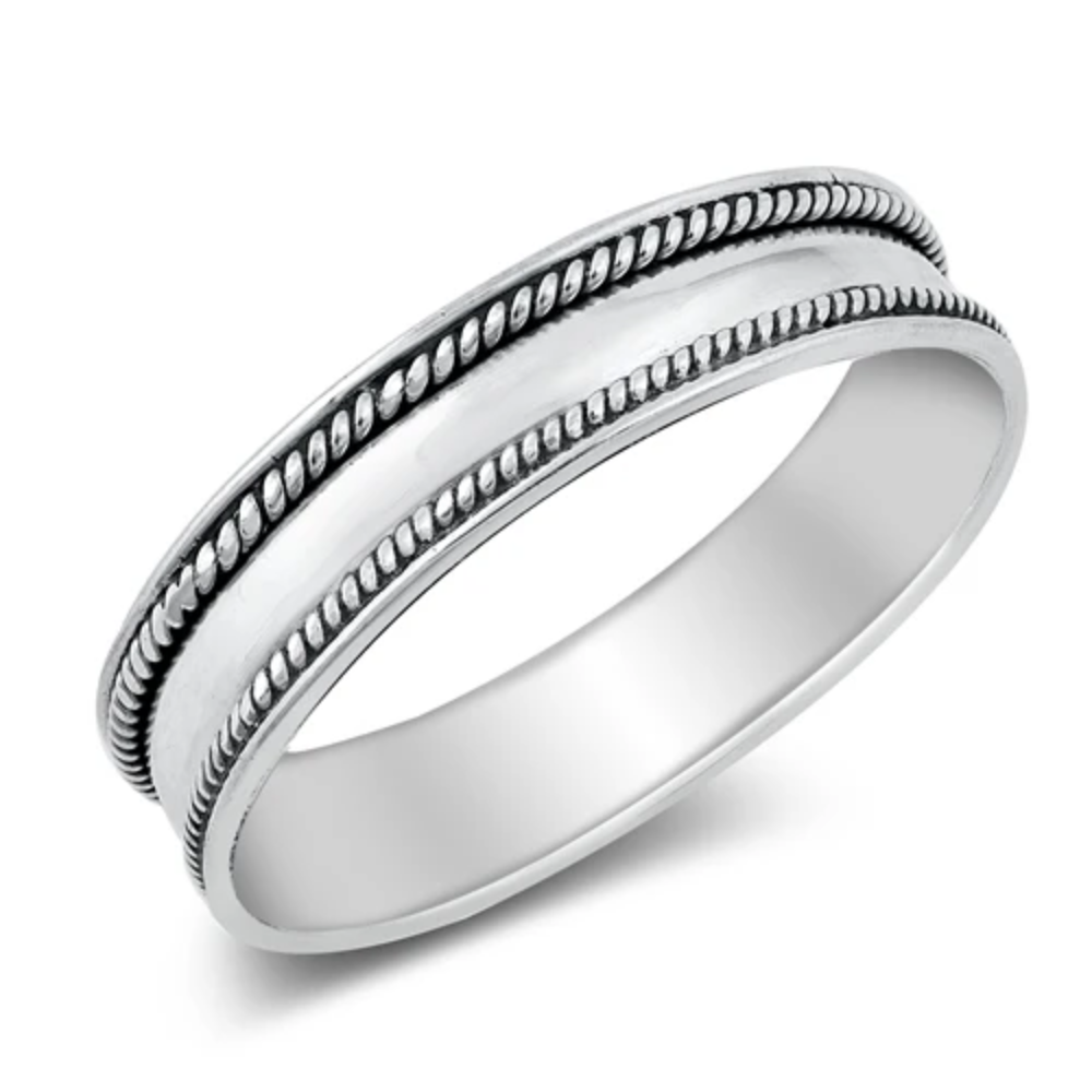 Rope Design Bali Ring - 925 Sterling Silver