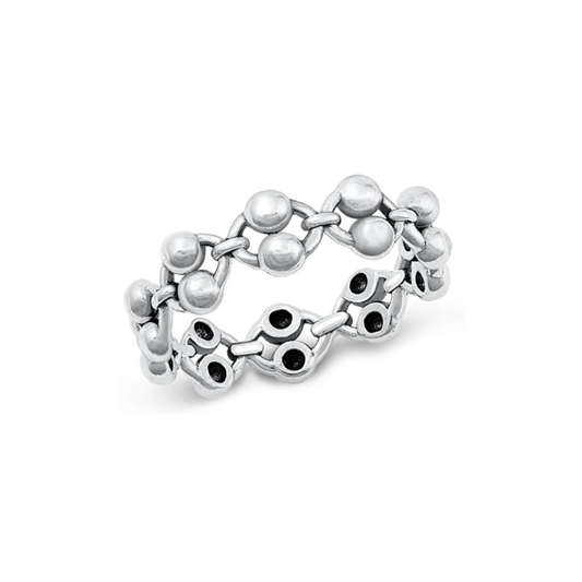 Ball Chain Ring - 925 Sterling Silver