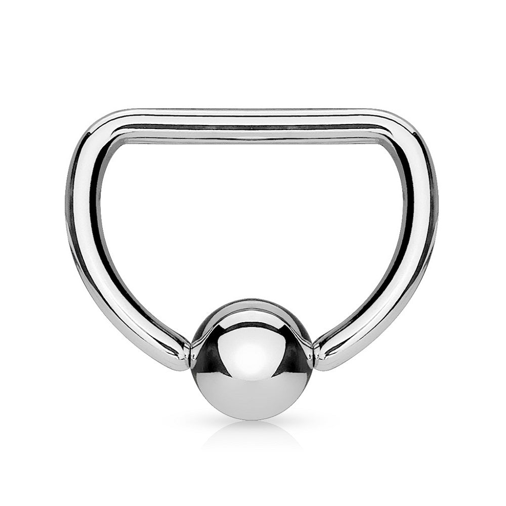 D Shaped Captive Bead Rings - Stainless Steel - Pair