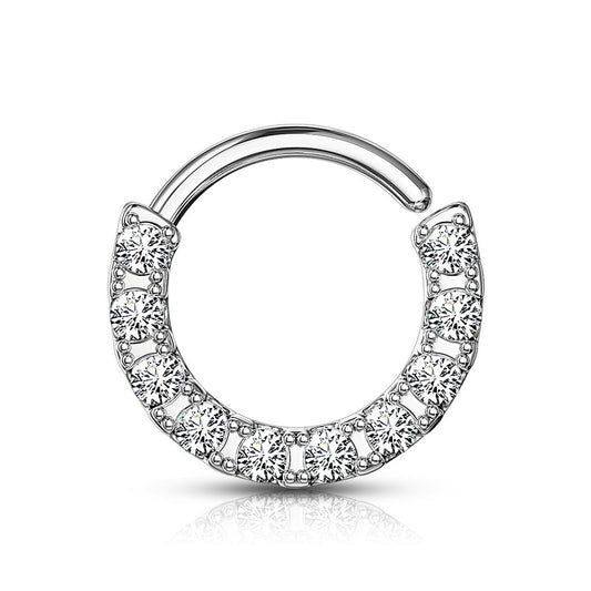 CZ Crystal Lined Bendable Ring - .925 Sterling Silver