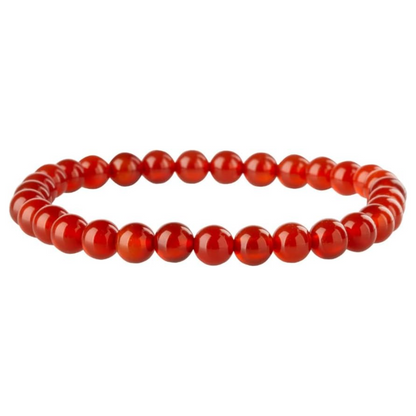 Red Agate Natural Stone Bead Stretch Bracelet