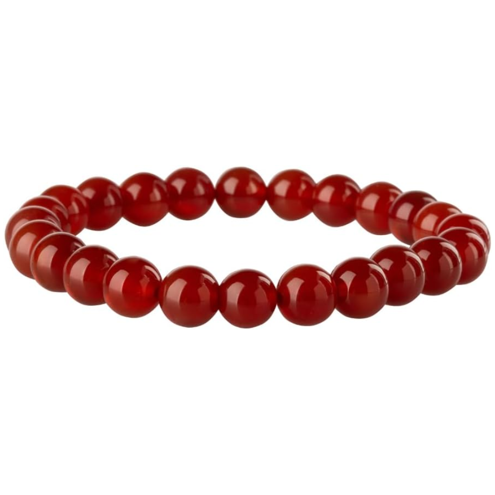 Red Agate Natural Stone Bead Stretch Bracelet