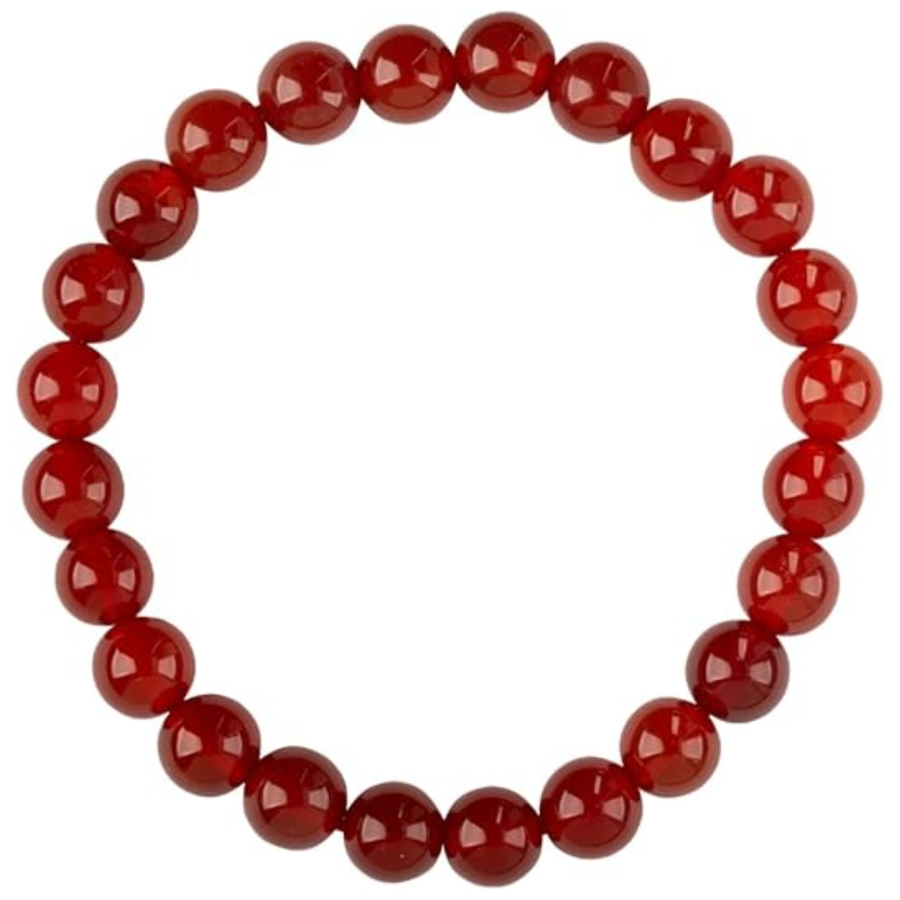 Red Agate Natural Stone Bead Stretch Bracelet