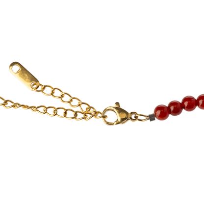 Red Agate Natural Stone Bead Necklace