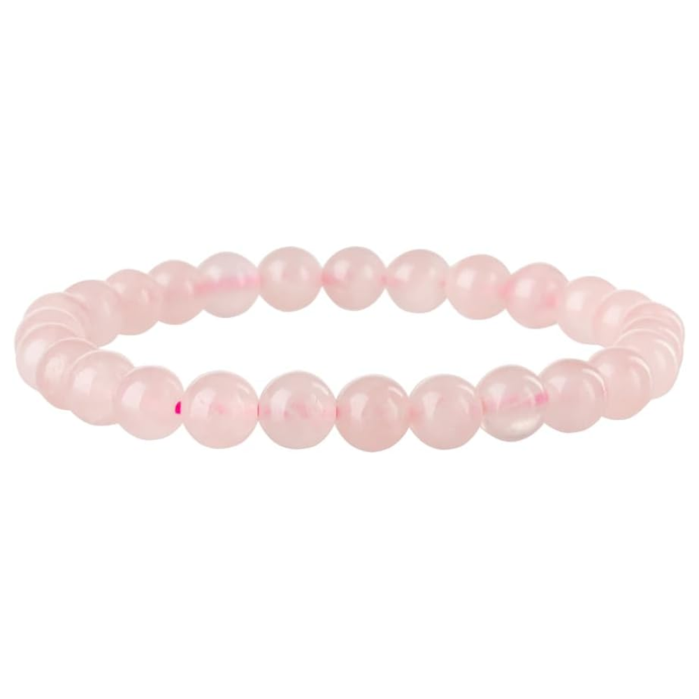 Rose Quartz Natural Stone Bead Stretch Bracelet