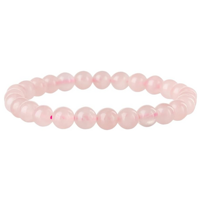 Rose Quartz Natural Stone Bead Stretch Bracelet