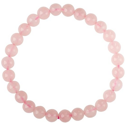 Rose Quartz Natural Stone Bead Stretch Bracelet