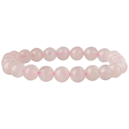 Rose Quartz Natural Stone Bead Stretch Bracelet