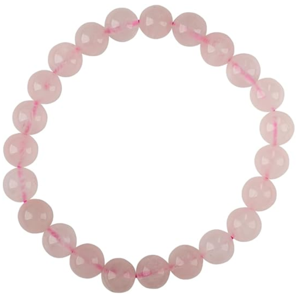 Rose Quartz Natural Stone Bead Stretch Bracelet