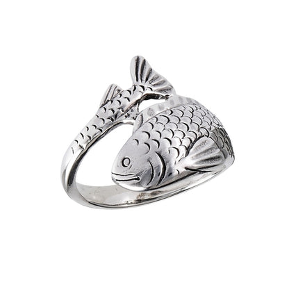 Fish Wrap Ring - 925 Sterling Silver