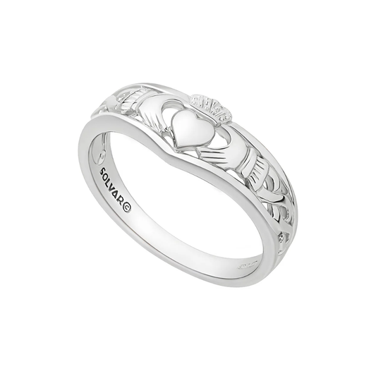 Wishbone Claddagh Ring - 925 Sterling Silver