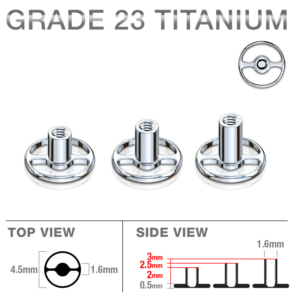Round Base Dermal Anchor - G23 Titanium