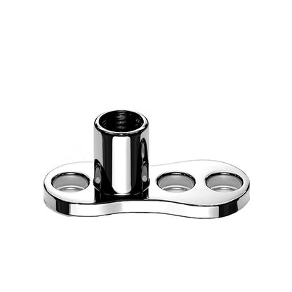 Internally Threaded 3-Hole Dermal Anchor Base - G23 Implant Grade Titanium