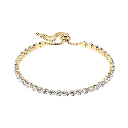 Adjustable CZ Crystal Tennis Bracelet - 316L Stainless Steel