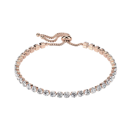 Adjustable CZ Crystal Tennis Bracelet - 316L Stainless Steel