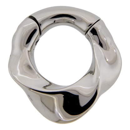 Wavy Twisted Hinged Clicker Ring for Stretched Piercings - 316L Stainless Steel