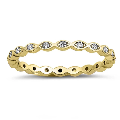 Marquise CZ Crystal Lined Eternity Ring - 925 Sterling Silver