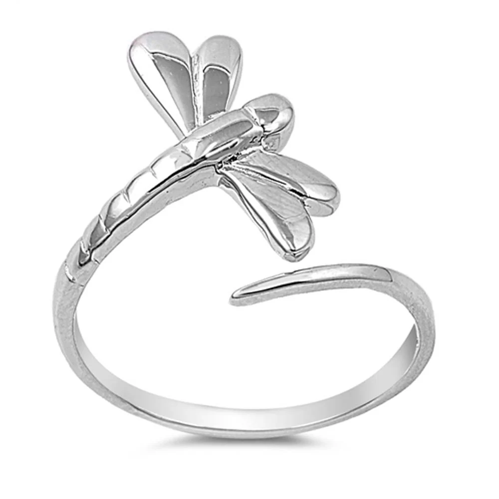 Dragonfly Wrap Ring - 925 Sterling Silver