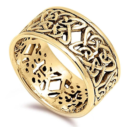 Celtic Knot Design Ring - Gold Plated 925 Sterling Silver