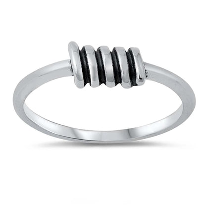 Wire Coil Ring - Oxidized 925 Sterling Silver