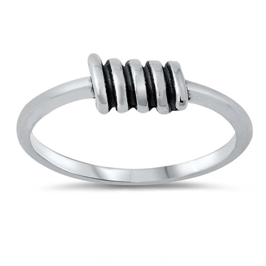 Wire Coil Ring - Oxidized 925 Sterling Silver