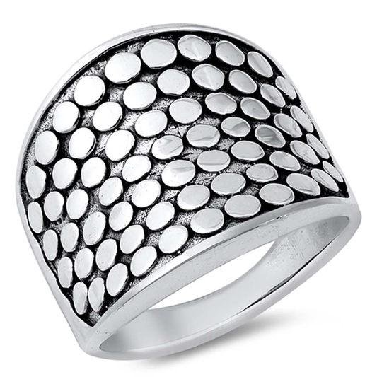 Textured Dot Statement Ring - 925 Sterling Silver