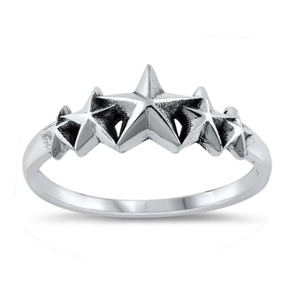 Five Star Ring - Oxidized 925 Sterling Silver