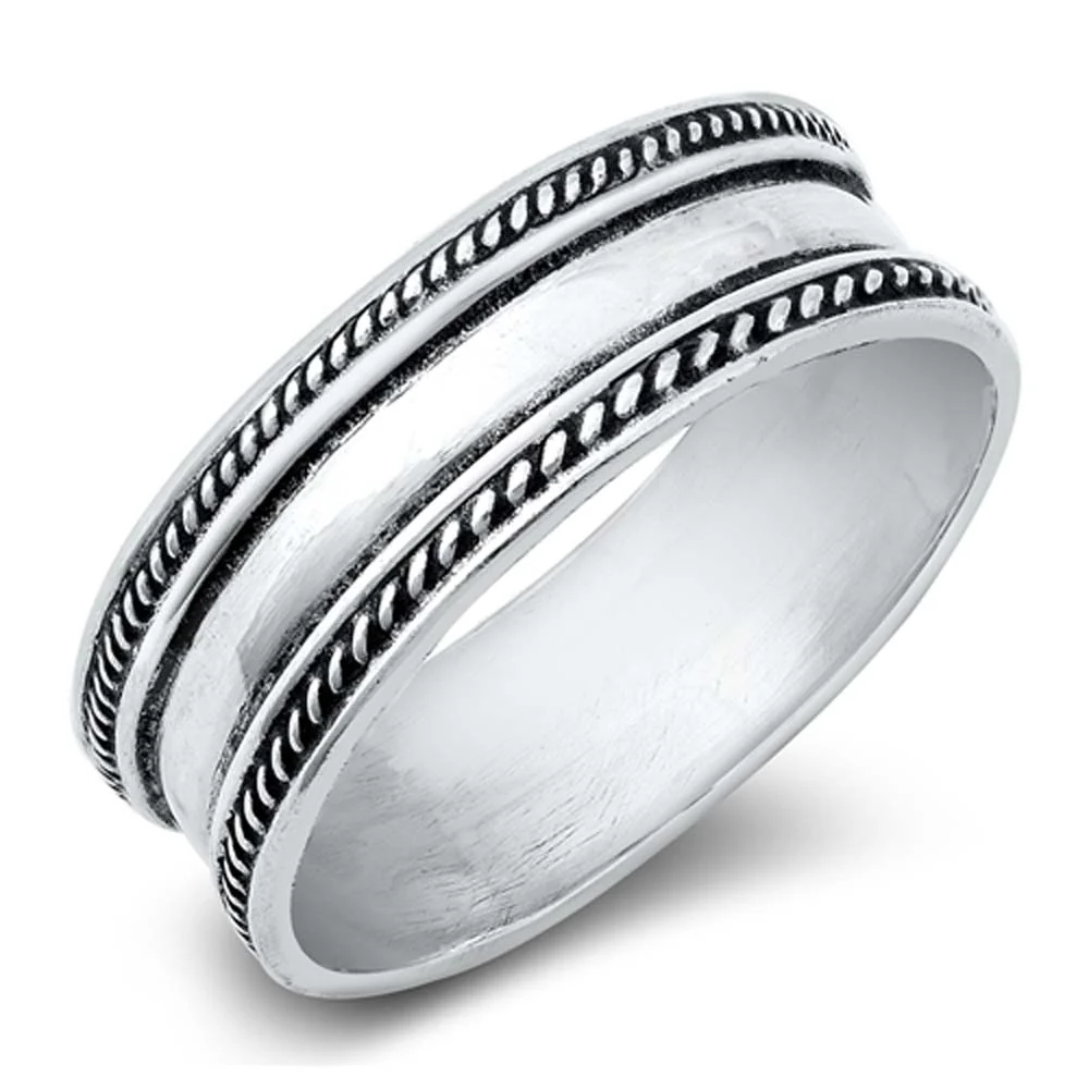 Braided Bali Ring - Oxidized 925 Sterling Silver
