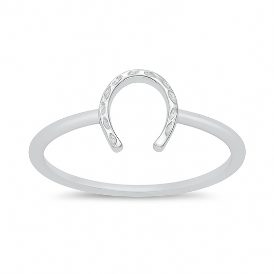 Horseshoe Ring - Oxidized 925 Sterling Silver