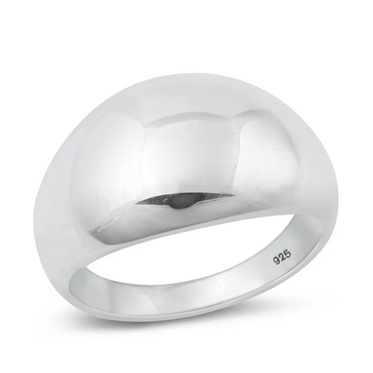 Polished Dome Chunky Statement Ring - 925 Sterling Silver