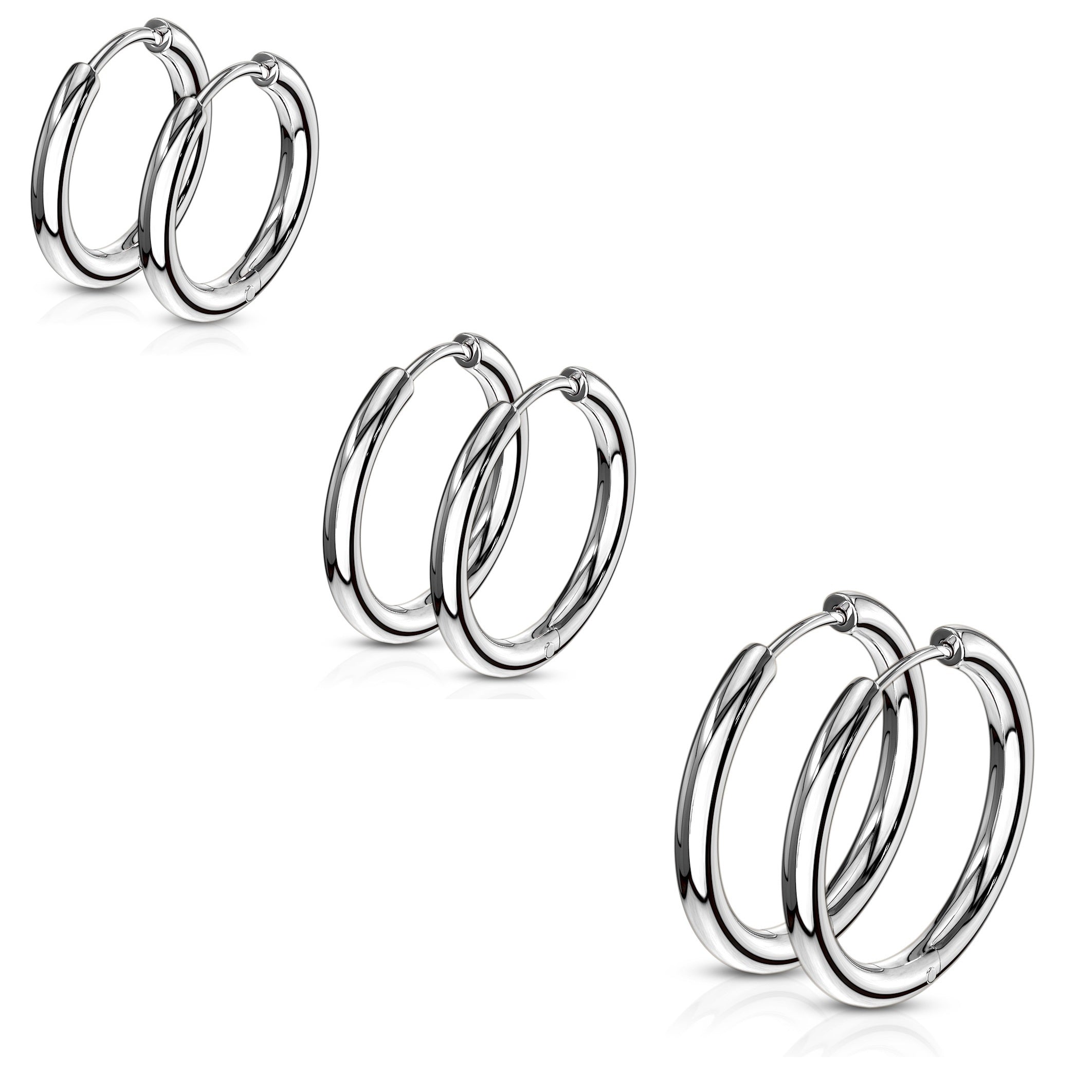 Buy 4 Pairs Punk Men Black Stainless Steel Hoop Piercing Round Earrings for  Men Women Unisex Jewelry 9MM Stud Earrings Brincos Gifts (4 Pairs) Online  at desertcartINDIA