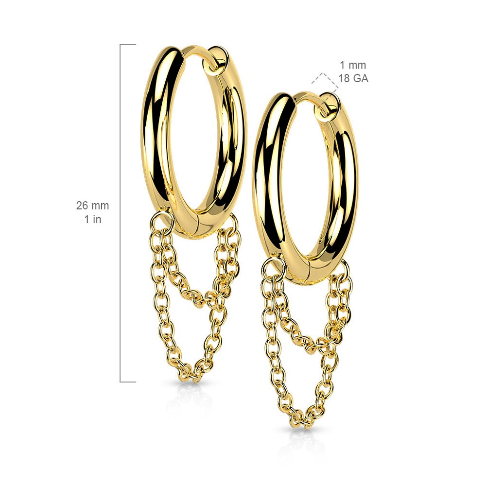 Stainless steel deals hinged hoop earrings