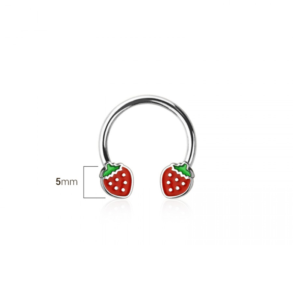 Strawberry Ends Horseshoe Circular Barbell - 316L Stainless Steel