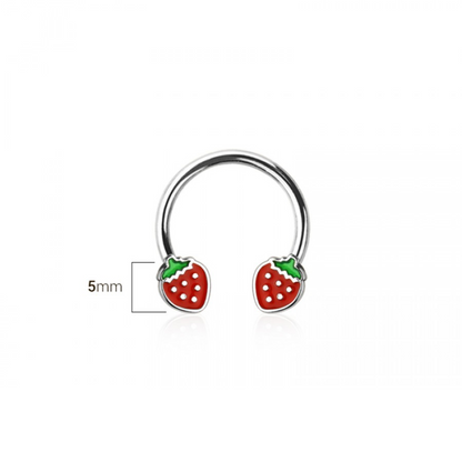 Strawberry Ends Horseshoe Circular Barbell - 316L Stainless Steel
