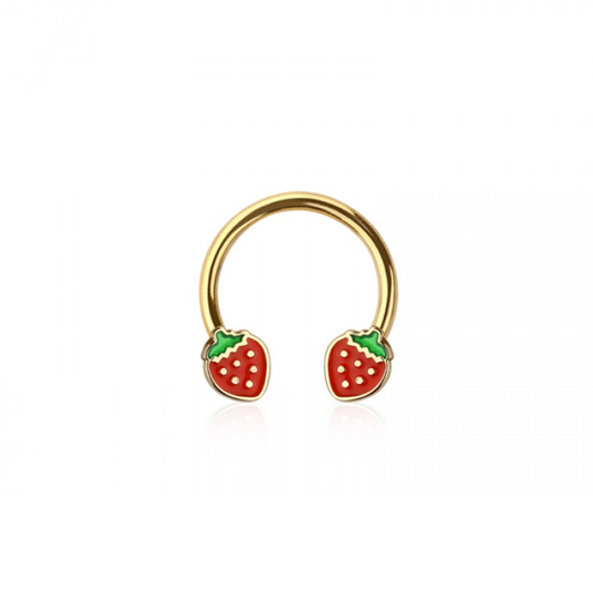 Strawberry Ends Horseshoe Circular Barbell - 316L Stainless Steel