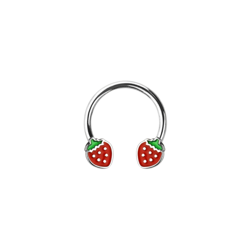 Strawberry Ends Horseshoe Circular Barbell - 316L Stainless Steel