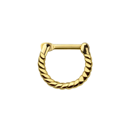 Rope Design Septum Clicker Ring - 316L Stainless Steel