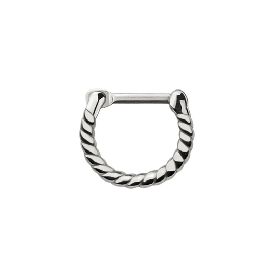 Rope Design Septum Clicker Ring - 316L Stainless Steel