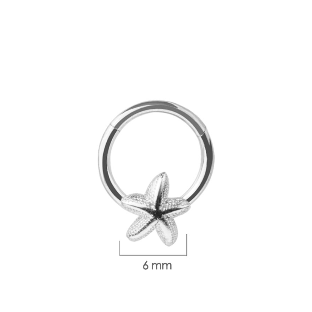 Starfish Hinged Segment Clicker Ring - 316L Stainless Steel