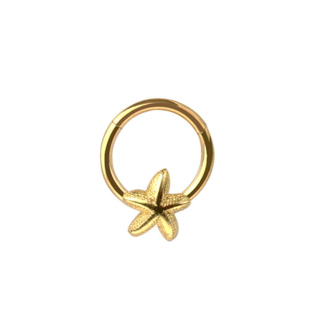 Starfish Hinged Segment Clicker Ring - 316L Stainless Steel