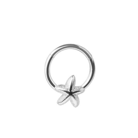 Starfish Hinged Segment Clicker Ring - 316L Stainless Steel