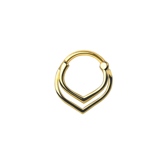 Triple V-Shape Hinged Segment Clicker Ring - 316L Stainless Steel