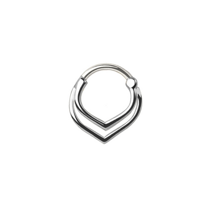 Triple V-Shape Hinged Segment Clicker Ring - 316L Stainless Steel