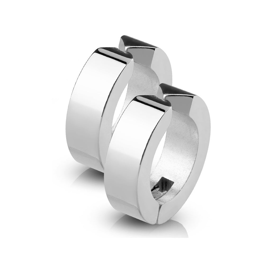 Cuff Clip On Non-Piercing Huggie Hoop Earrings - Pair - 316L Stainless Steel