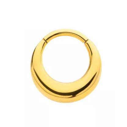 Polished Rounded Thick Hoop Hinged Segment Ring - 316L Stainless Steel