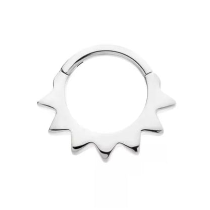 Spike Edge Hinged Segment Clicker Ring - 316L Stainless Steel