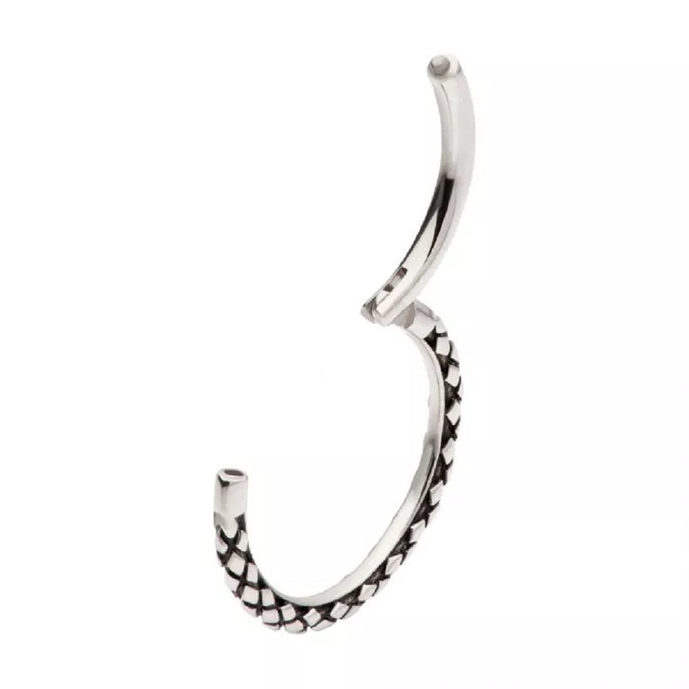 Snake Skin Pattern Hinged Segment Ring - 316L Stainless Steel